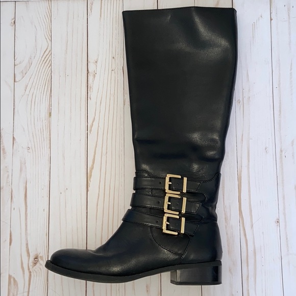 INC Black Wide Calf Leather Riding Boot - Picture 2 of 15